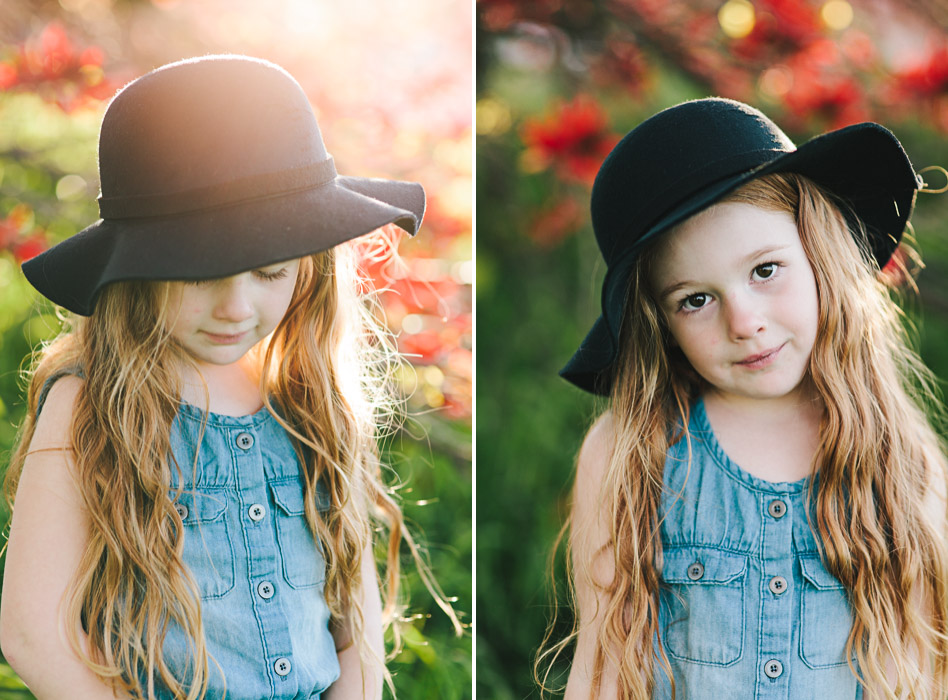 Brachychiton acerifolius, girls wearing black felt bowler hat, standing under flame tree