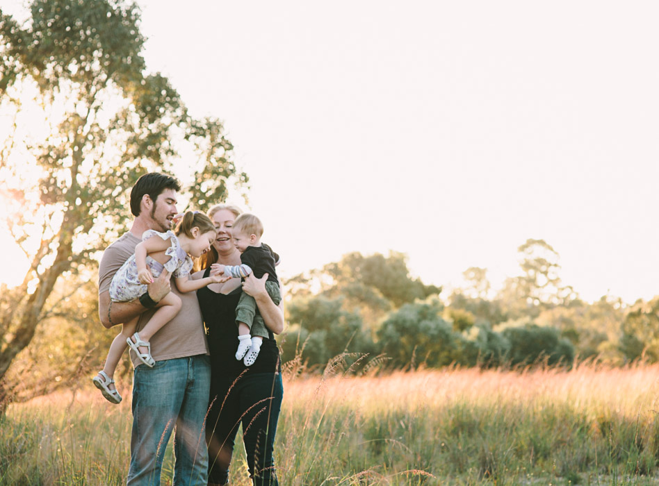 perth family laughing and posing for photo