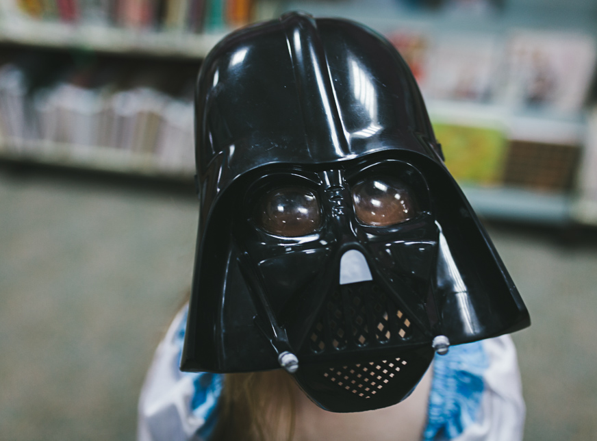 girl in darth vader mask