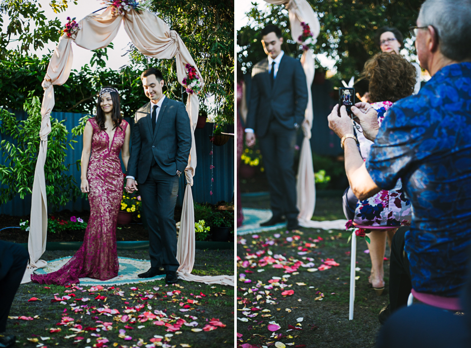 bride and groom getting married