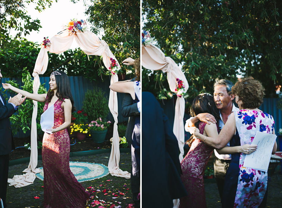 bride greeting guests
