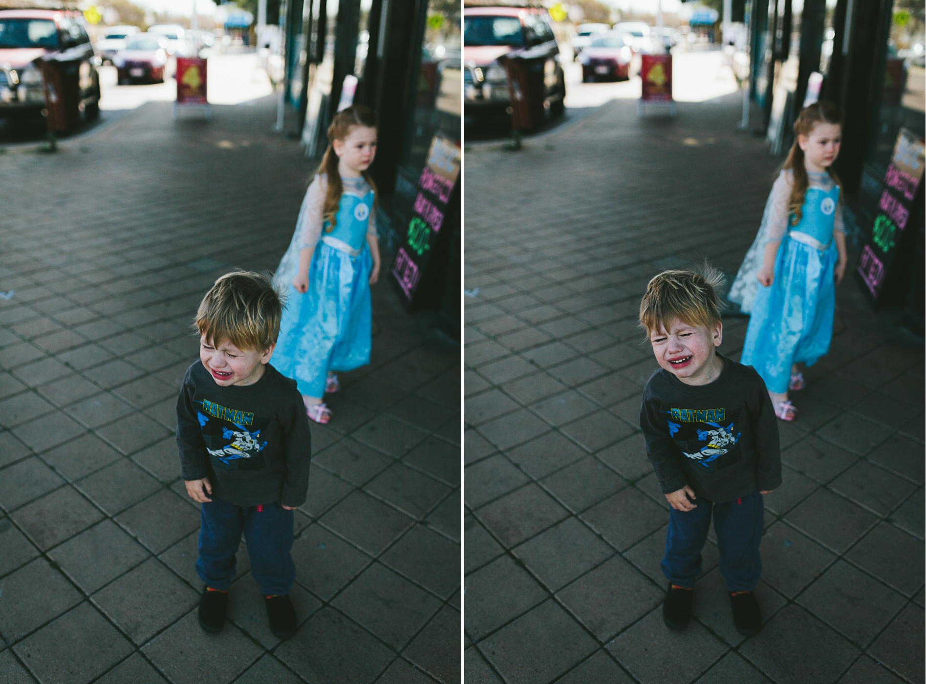 toddler tamtruming outside kennedeys barber shop fremantle