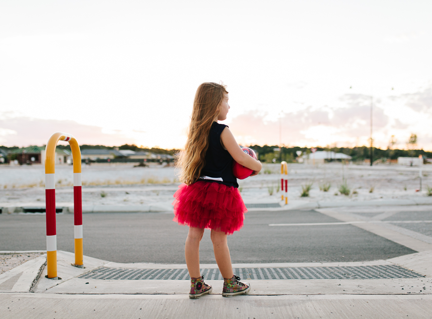 girl walking to the park