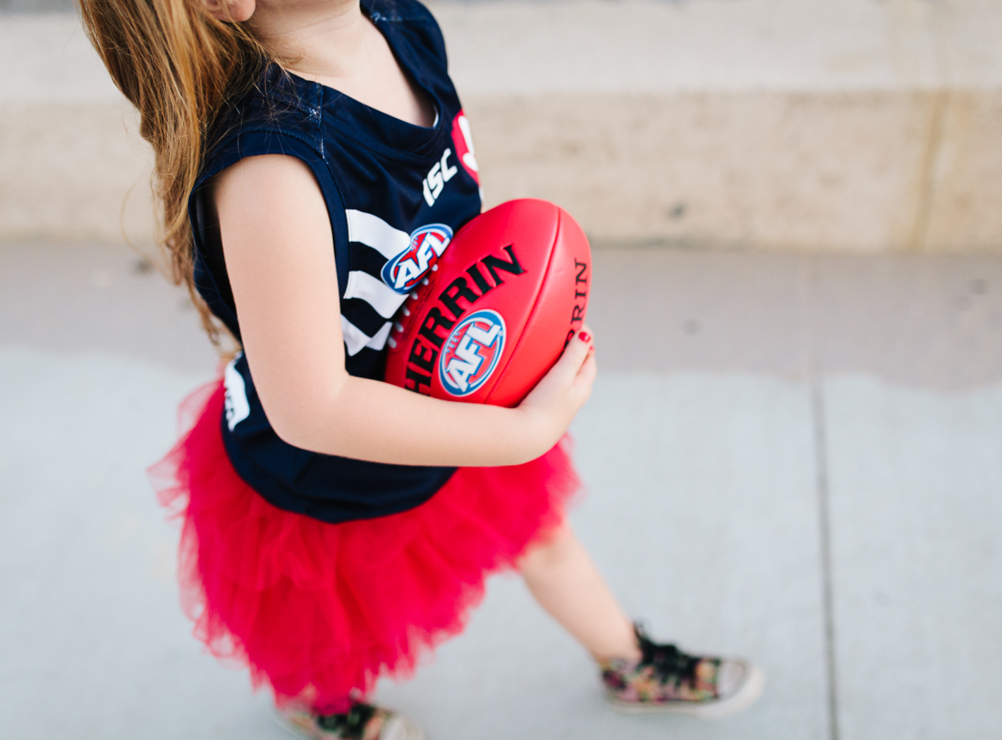 walking to the park with football, perth documentary family photographer