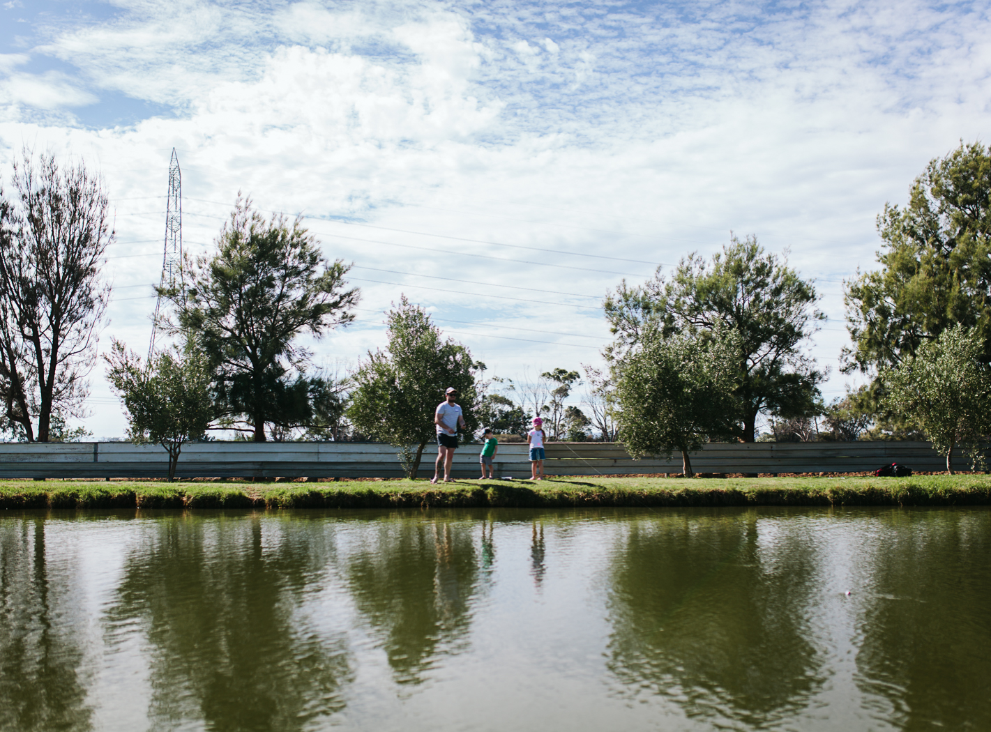 family of three fishing perth photography shoot