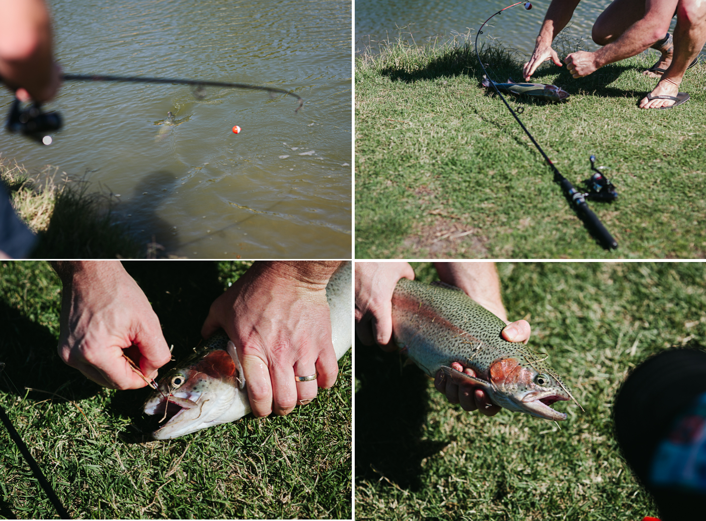 catching a fish at perth photography shoot