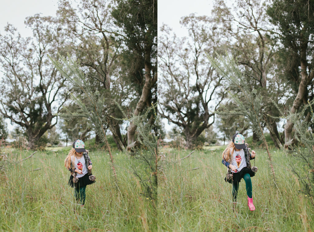 perth family photographer flower picking