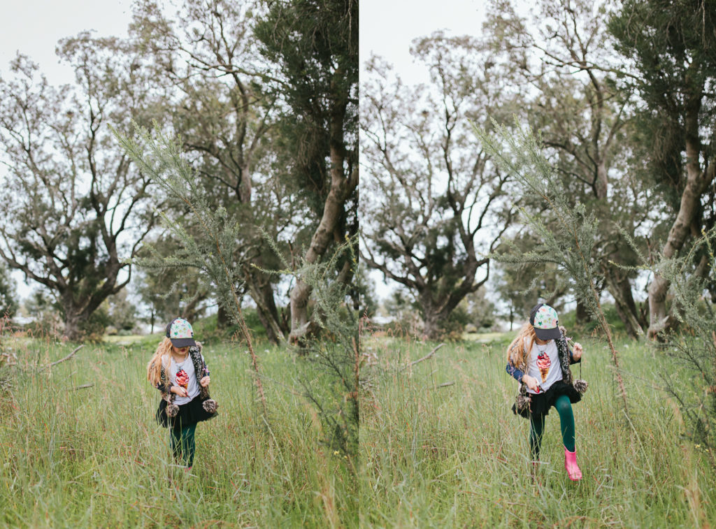 perth family photographer flower picking