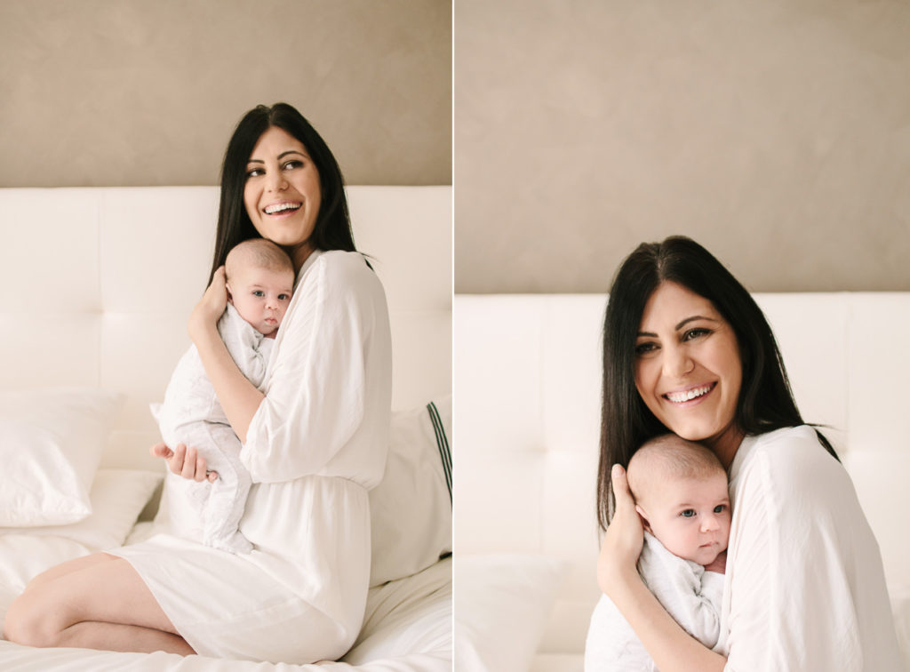 mother and newborn in home photo shoot perth