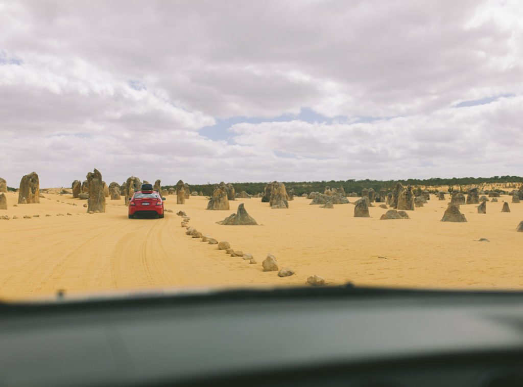 driving through the pinnacles western australia